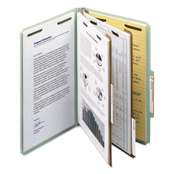 Smead® 100% Recycled Pressboard Classification Folders, 2 Dividers, Legal Size, Gray-green, 10-box freeshipping - TVN Wholesale